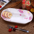 rectangular porcelain fish plate with decal